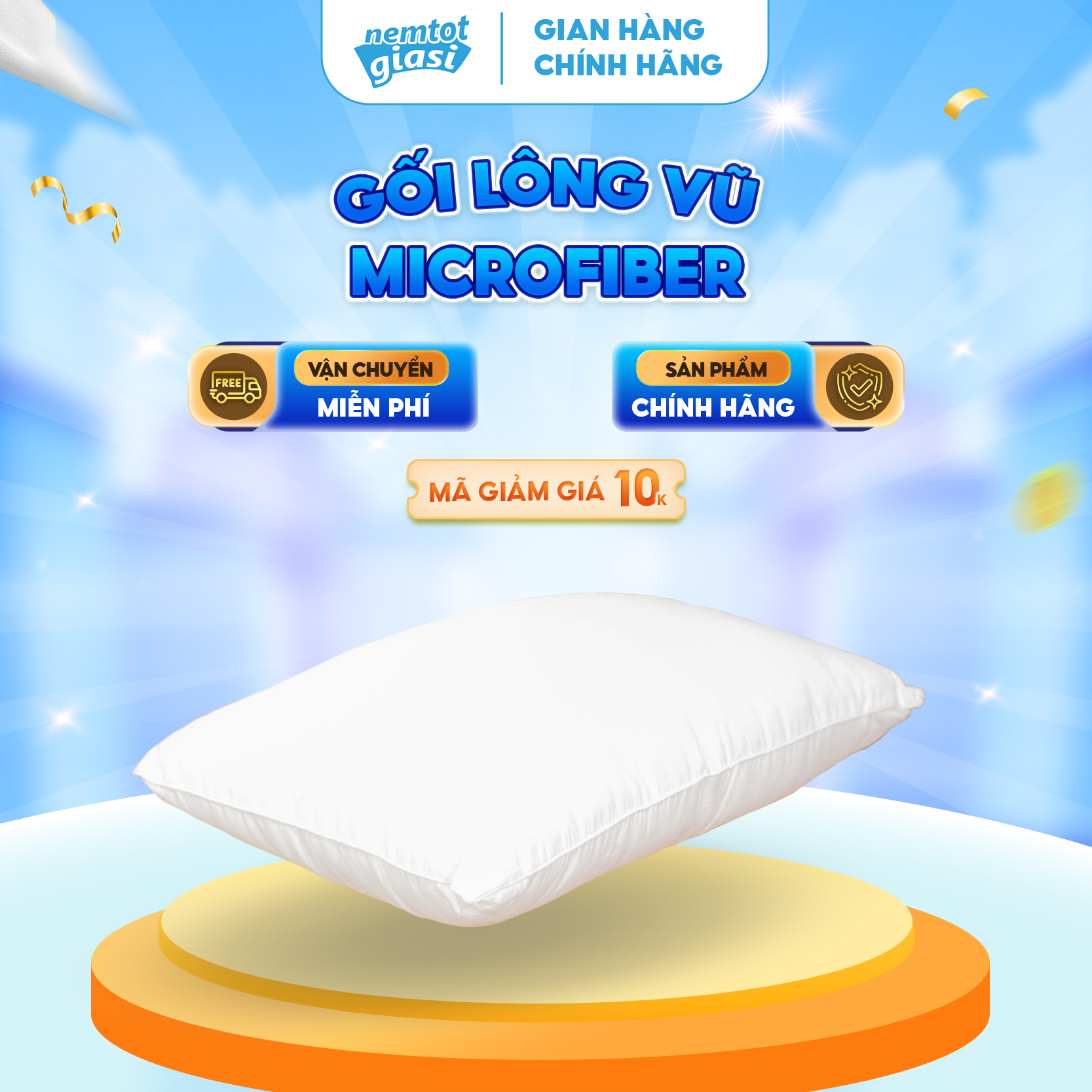 Sản phẩm Phụ Kiện Nệm Tốt Giá Sỉ Gối Lông Vũ Microfiber Á Châu