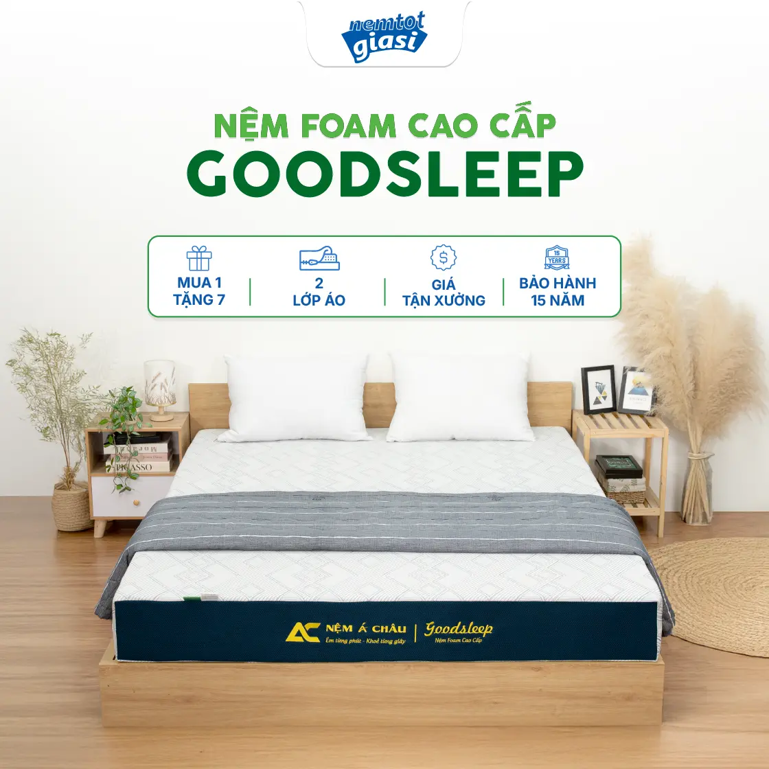 Sản phẩm bán chạy Nệm Tốt Giá Sỉ Nệm Foam Cao Cấp Goodsleep